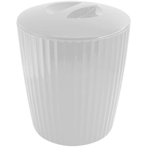 Lixeira Para Banheiro 5l Branca Groove Fechada - Ou