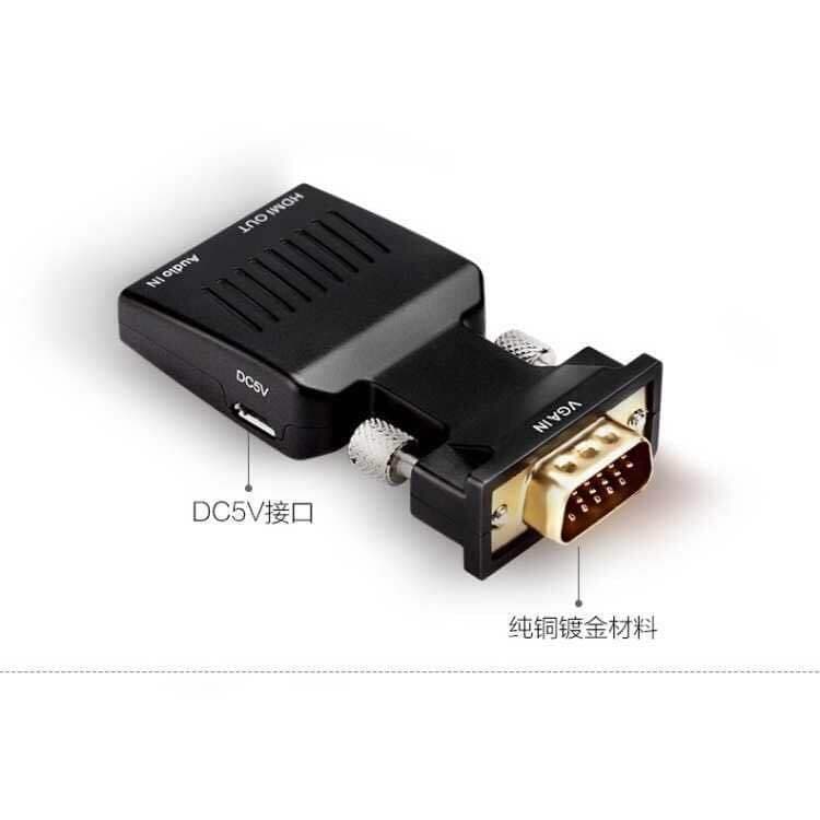 Adaptador Popular de Alta Definição de Metal VGA para HDMI, Adaptador de Vídeo para Computador VGA para HDMI Fêmea