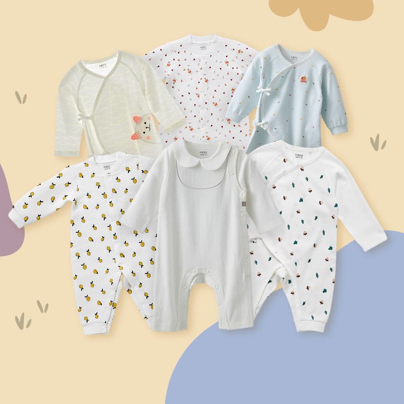 Yibi macacão de bebê masculino e feminino, macacão de algodão para crianças, roupa íntima, amor, loja de quarto de bebê,