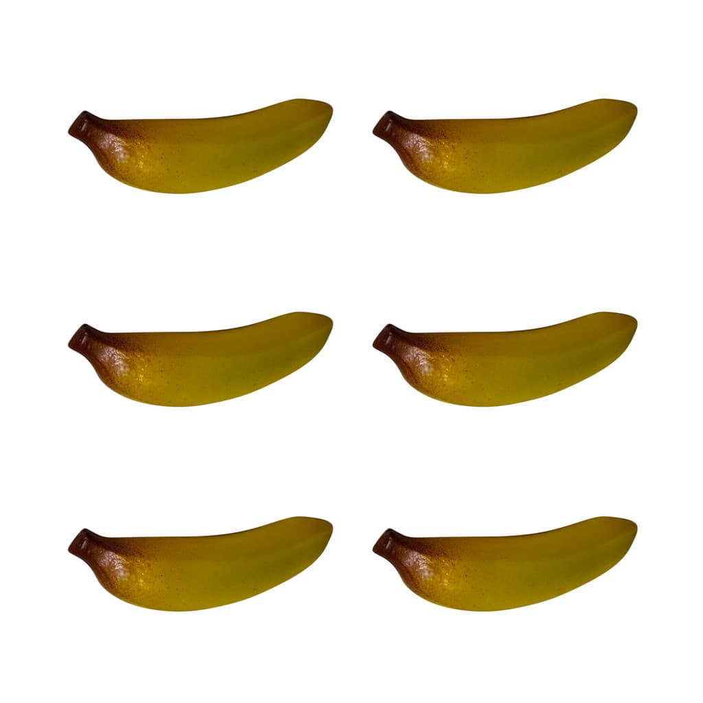 Kit 6 Banana De Plástico Realista Decorativa Educacional