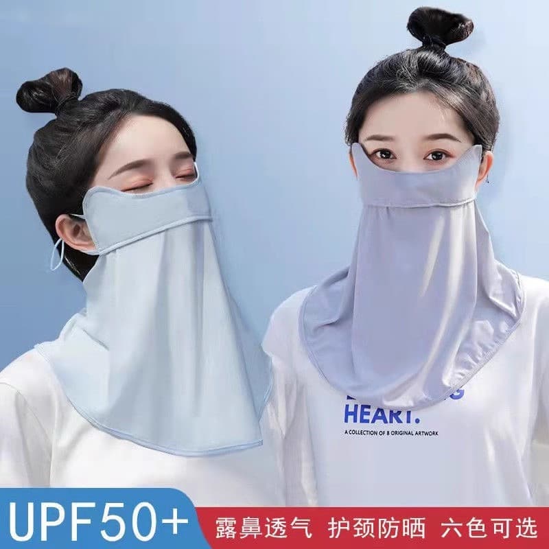 Máscara protetora solar verão capa rosto cheio chapéu borda um rosto fino Gini feminino à prova de ultravioleta equitaçã