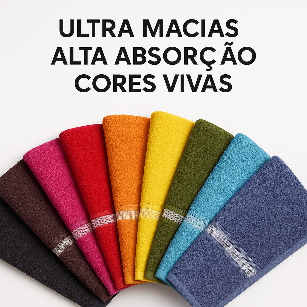 Kit com 5 Toalhas de Banho Florence Alta Absorção, Tamanho 60cm x 120cm Conforto e Qualidade para Seu Banho