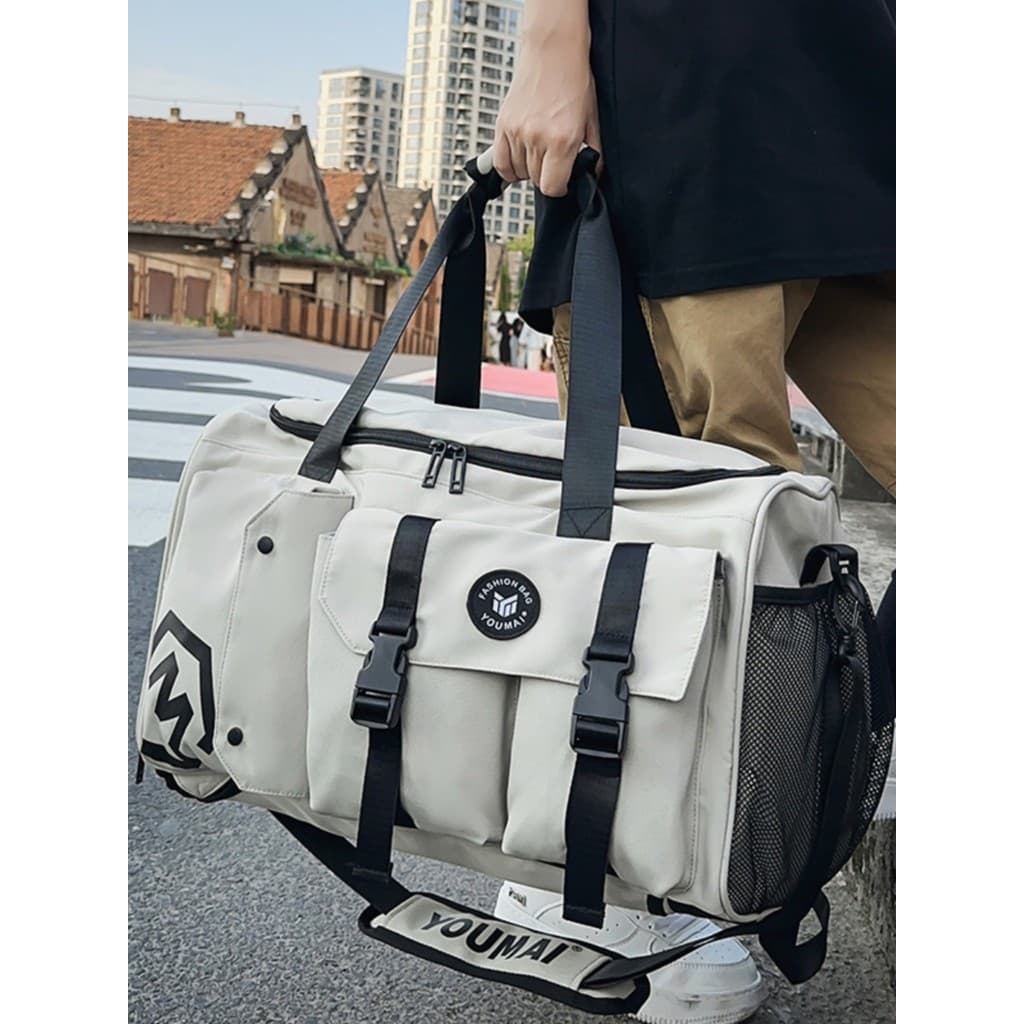 Bolsa de viagem masculina, mochila de grande capacidade, bolsa mensageiro de viagem, bolsa de bagagem de mão, separação