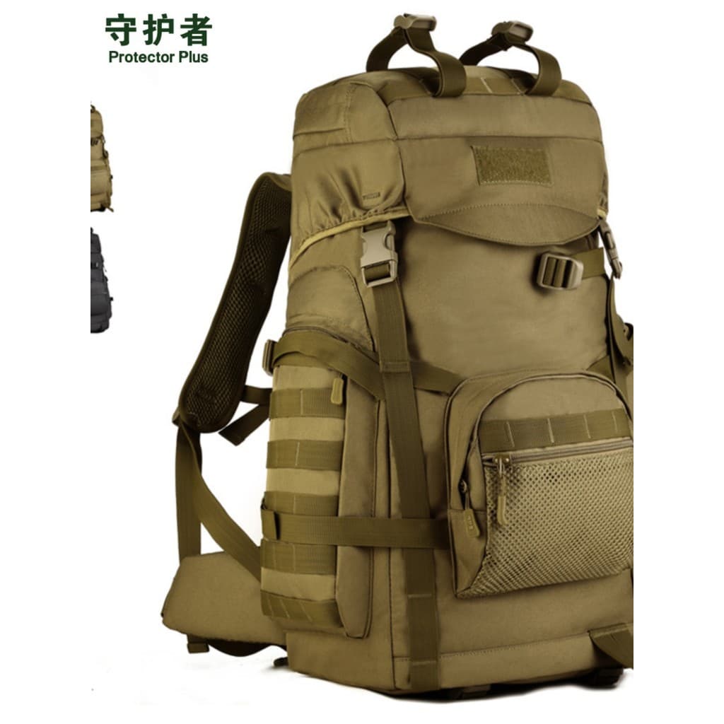 Guardian grande capacidade saco de escalada ao ar livre 60L masculino preto mochila à prova dwaterproof água saco de via