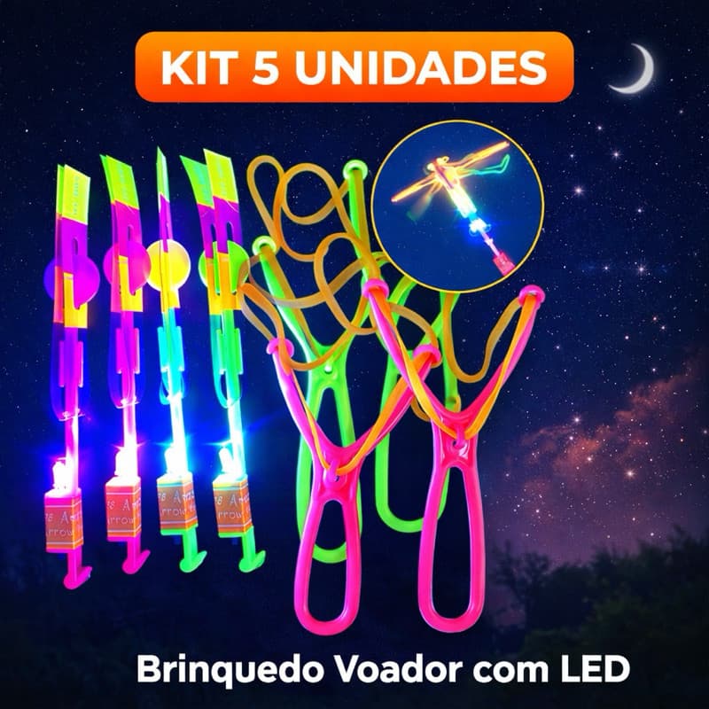 Kit 5 Brinquedo Led Voador Foguete Helicóptero Avatar Flecha de Iluminação Voadora Original