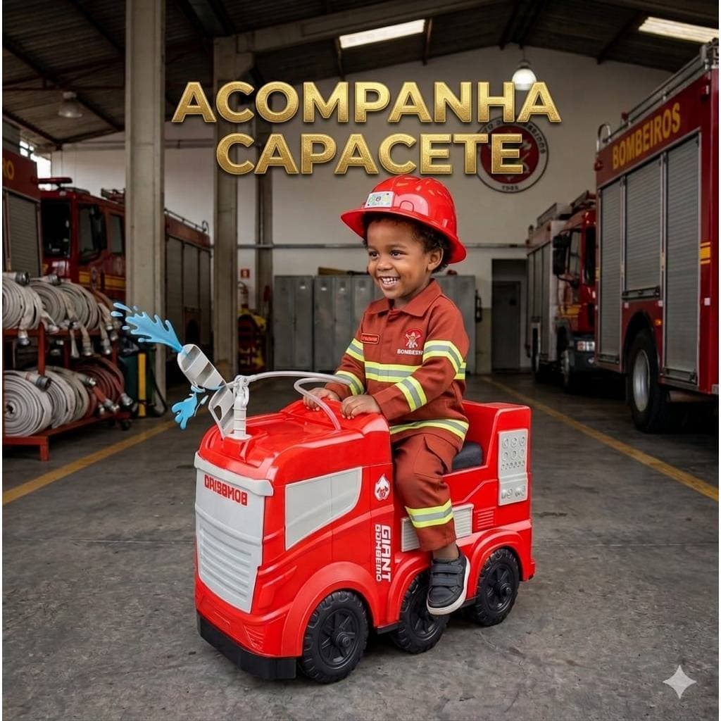 Carrinho Caminhão Gigante Brinquedo Bombeiro Infantil Para Criança Menino Menina Sai Agua De Verdade Promoção
