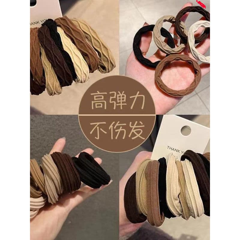 Elegante alta elasticidade durável sem costura bandana de borracha feminino laço de cabelo simples rabo de cavalo cocar