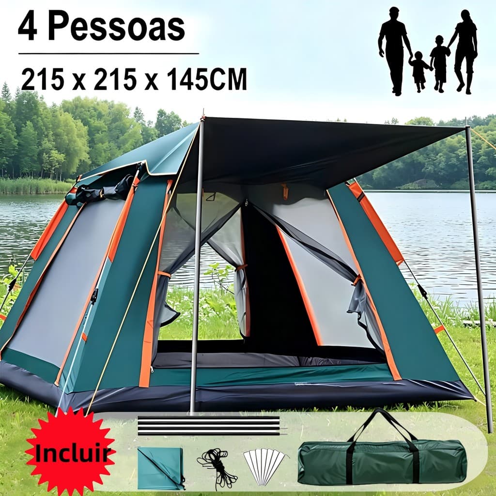 Barraca de Acampamento a Prova d'água,Barraca Camping Automático 3-4 Pessoas 215*215*142cm NEWHAWAII