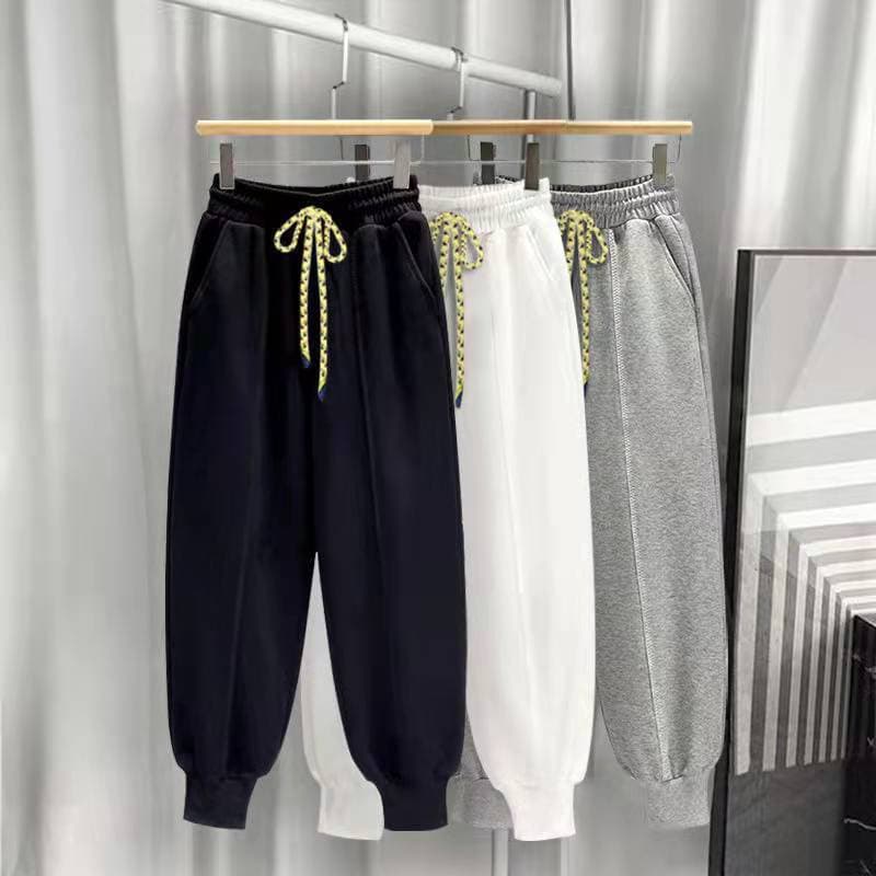 2026 novo estilo calças masculinas estilo Hong Kong na moda ins cor corda Design solto Casual esportes cinza Sweatpants