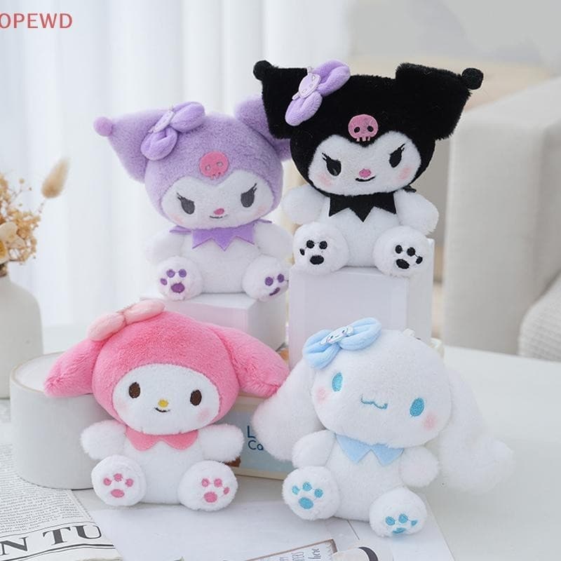 2025 [OPEWD] 14 cm Sanrio Kavali Kuromi Hello Kitty My Melody Canela Rolo Travesseiro Brinquedo de Pelúcia Chaveiro