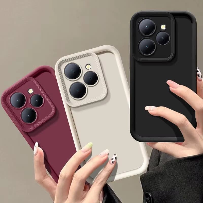 Simples Cor Sólida Protetor Caso De Telefone Para Realme 15 15X 15T 5G Engrossar  À Prova De Choque Capa Traseira
