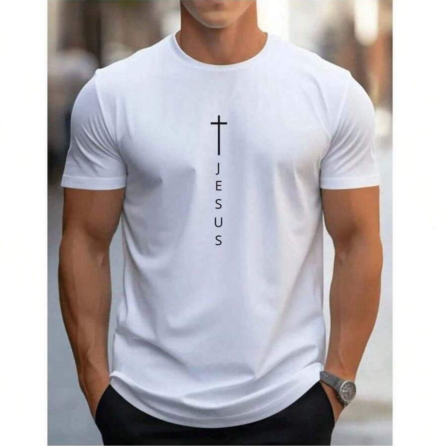 Camiseta Masculina Basica Jesus Classic 100% Algodão Penteado 30.1 Casual Linha Premium COD007