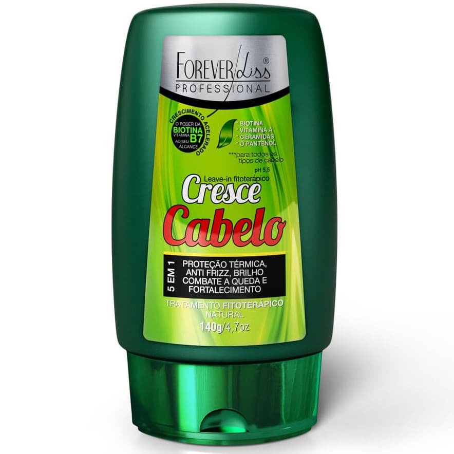 Leave-In Cresce Cabelo 140g - Forever Liss - Protetor Térmico Anti Frizz Crescimento Capilar
