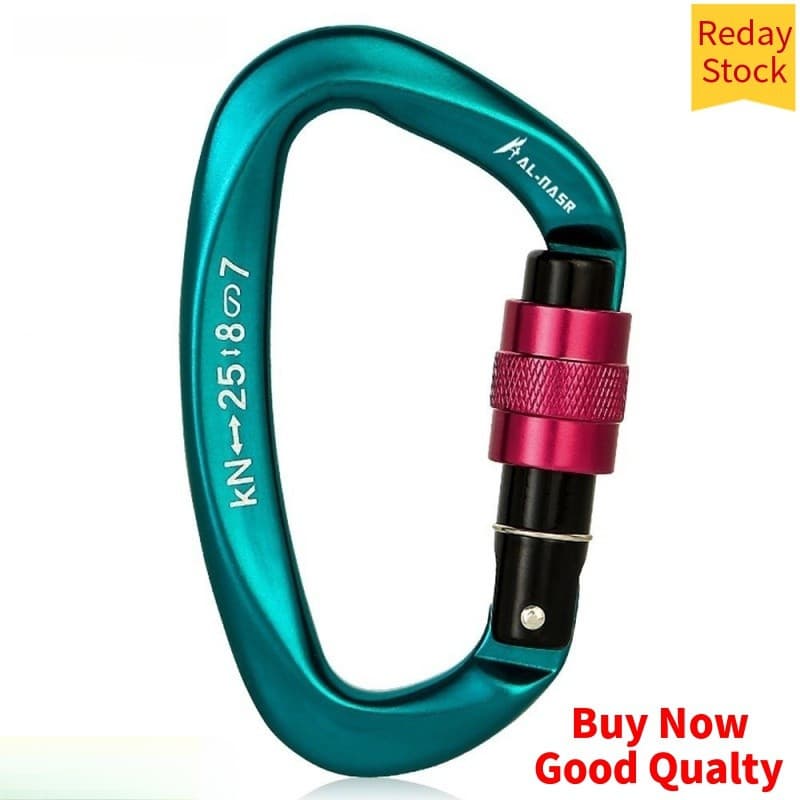 Mosquetão Profissional De Segurança 25Kn Em Forma De D De Alumínio Para Escalada/Rapel/Canyoning/Rede [instbr] XND9