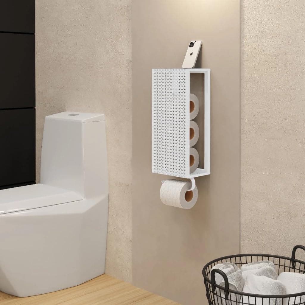 Porta Papel Higiênico Suporte Papel Banheiro Parede Suspenso Estilo Industrial, Utibom®