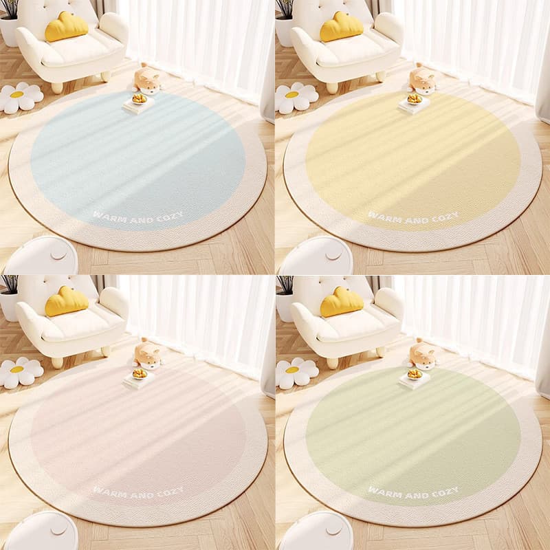 Tapete redondo simples para quarto de crianças, cadeira giratória, antiderrapante, pequeno, quarto, penteadeira, vestiár