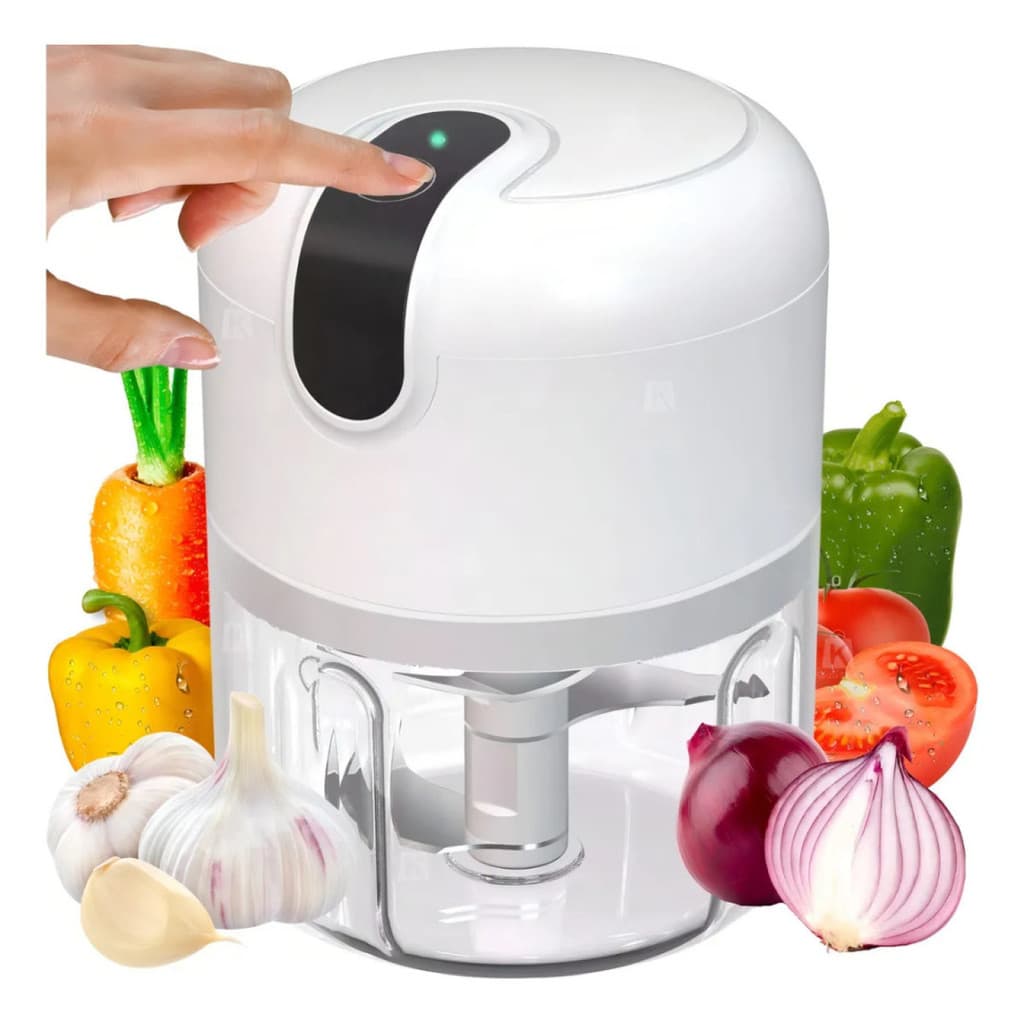 Mini Processador De Alimentos 250Ml Eletrico 3 Lâminas Moedor de Alimentos