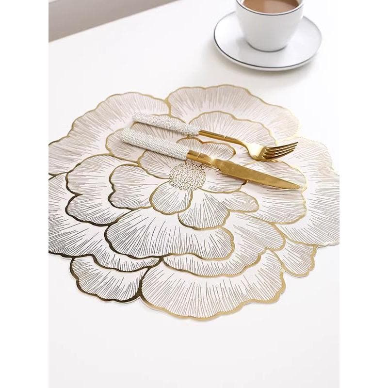Luz de luxo lótus antiderrapante Placemat PVC isolamento térmico esteira Hotel casa ocidental placa esteira ins estilo m