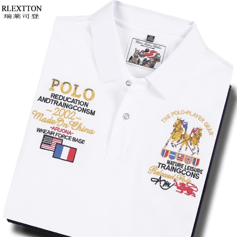 Camiseta masculina de manga curta de alta qualidade camisa POLO masculina lapela meia manga roupas superiores europeias