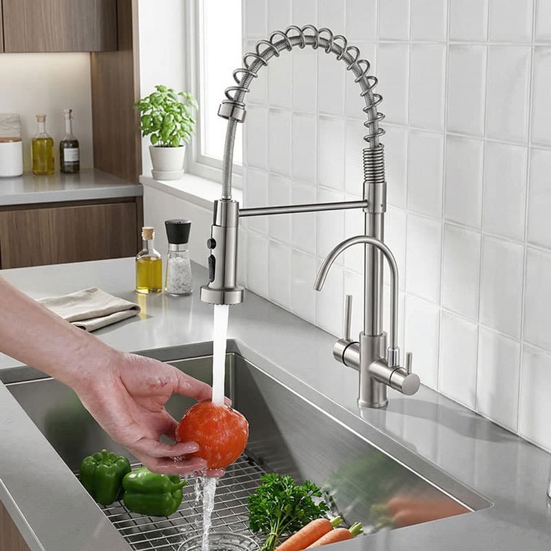 Torneira Cozinha 4 Modos de Água com Filtro Monocomando Giratória 360°