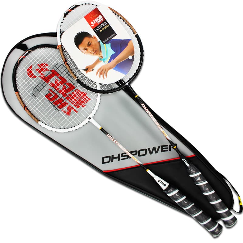 Raquete de Badminton genuína dupla felicidade 3040 raquete dupla 2 peças família raquete ofensiva resistente a ataques U