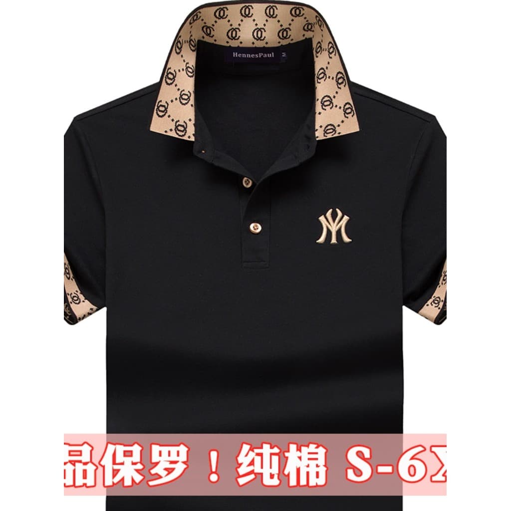 2023 Paul camisa Polo de lapela masculina de manga curta camiseta masculina verão puro algodão solto Plus Size camiseta