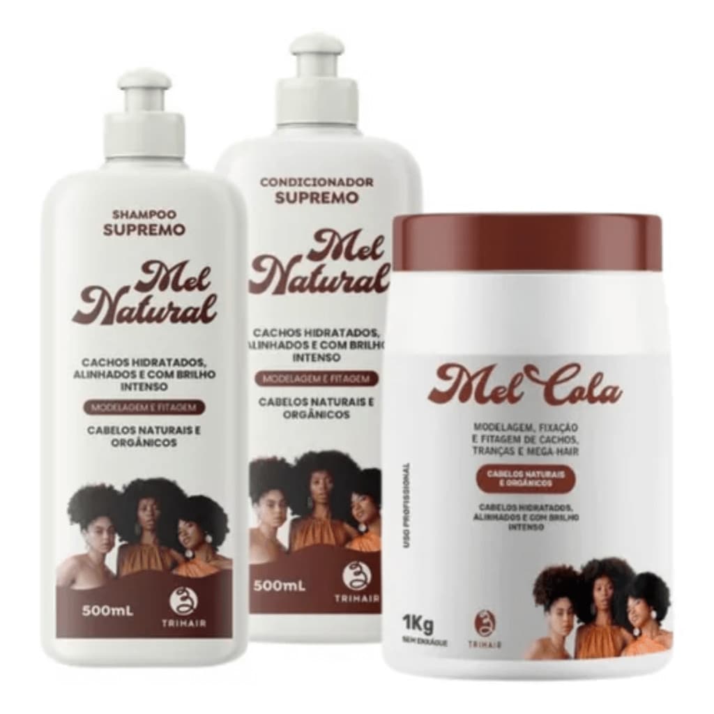 Kit Trihair - Mel Cola 1Kg + Shampoo 500ml e Condicionador 500ml