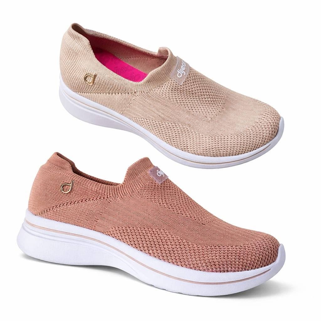 TENIS SLIP ON FEMININO DIJEAN ORTOPEDICO CONFORTO LEVE