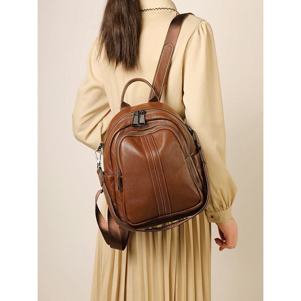 Bolsa de couro genuíno mochila feminina 2026 novo estilo grande capacidade trabalho Commuter mochila senhoras High-End s