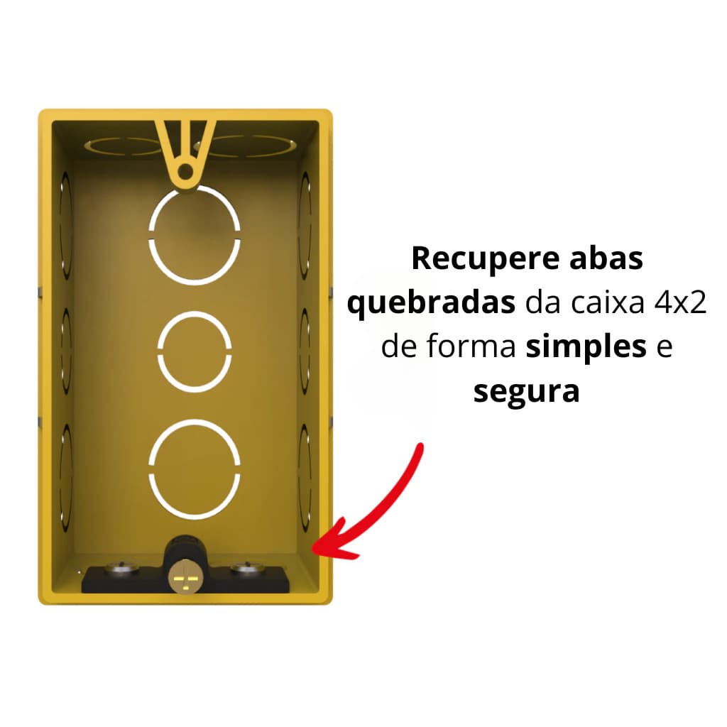 Kit Reparo Caixa Luz 4x2 Salva Aba Tomada Interruptor Sem Quebra Fácil Instalar