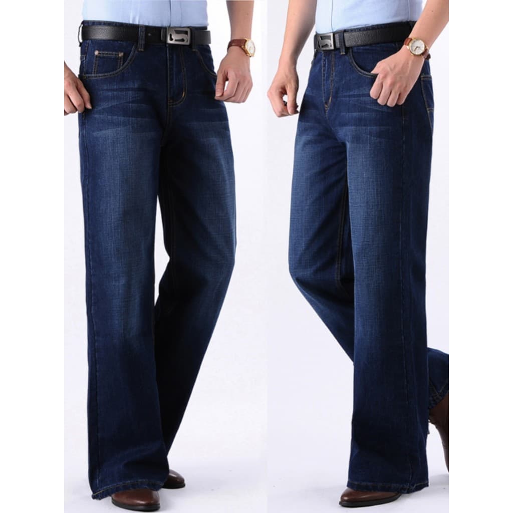 Calças largas estilo Hong Kong Calças jeans masculinas soltas de pernas largas Calças de pernas grandes Calças masculina