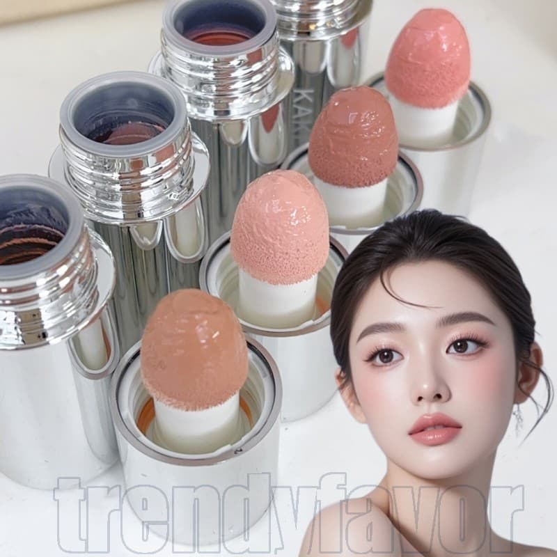 4-1Pc Liquid Blush-Bastão De Maquiagem Facial-Velvet Matte Stick Cream-Cosméticos Para Contorno Bochechas , Lábios-Natur