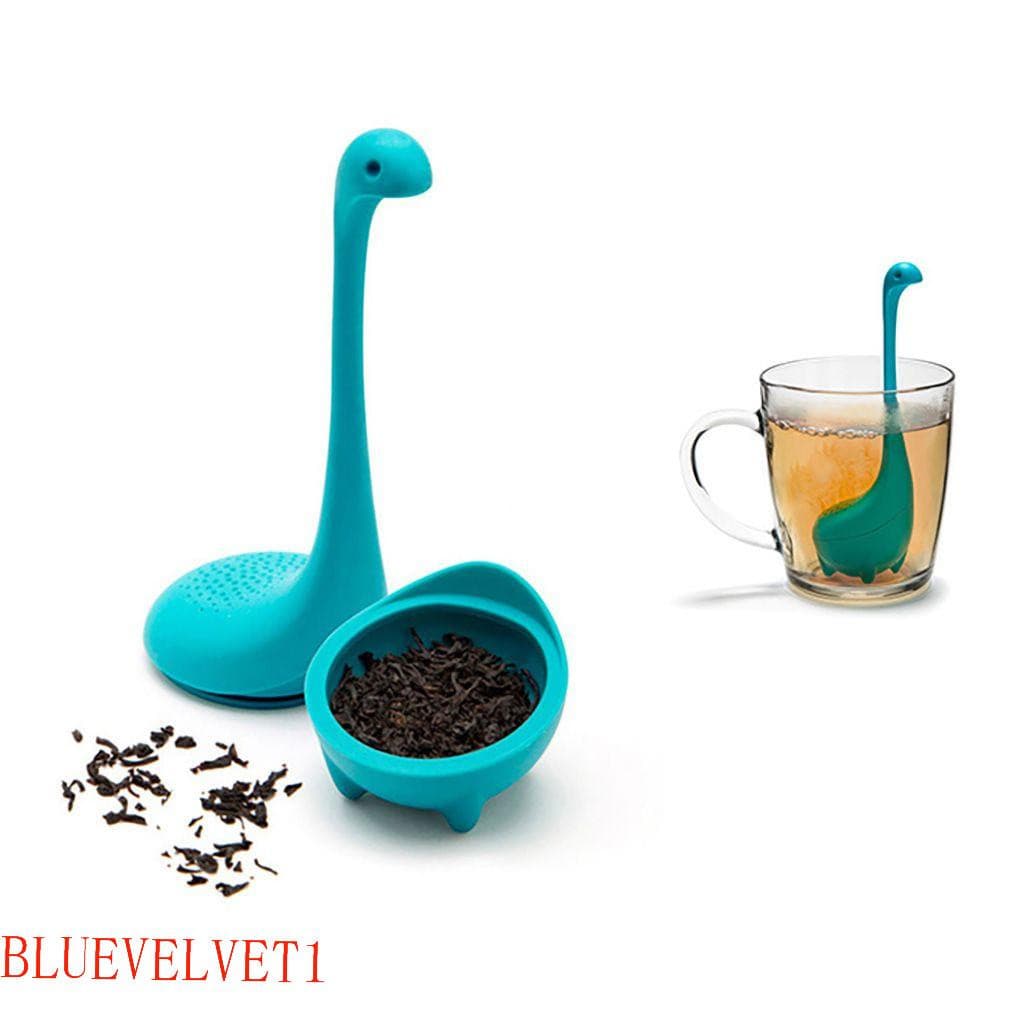 BLUEVELVET1 Filtro De Chá Infusor De Dinossauro Resistente Ao Calor Com Cabo Longo Para Solto/Beber