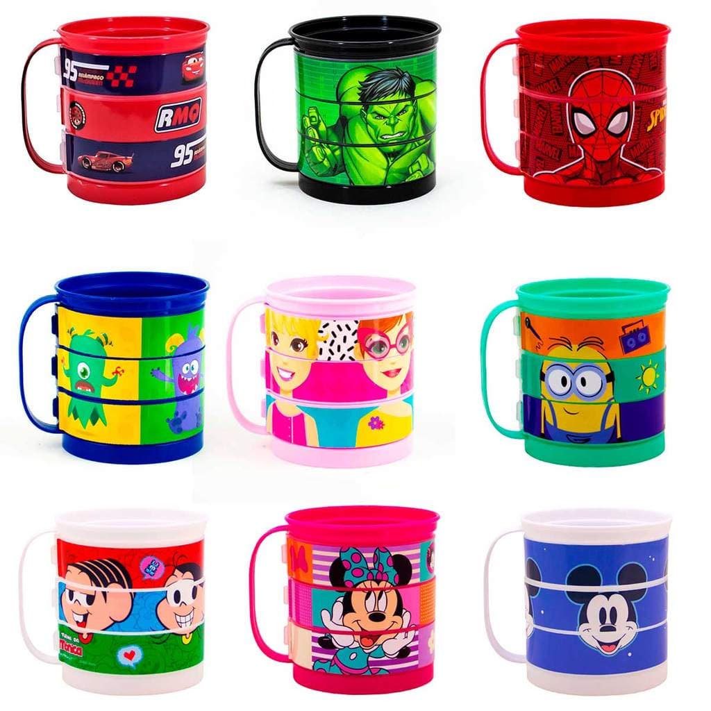 Caneca Infantil Divertida 360ml Caneca Quebra-Cabeça Plasútil