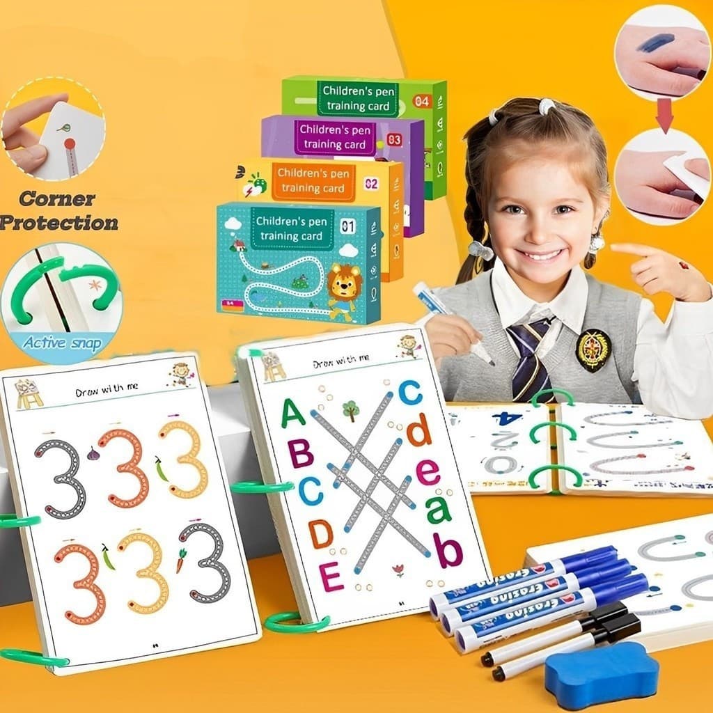 Livro de exercícios básicos de linguagem mágica: atividades de aprendizagem educacional legíveis para crianças