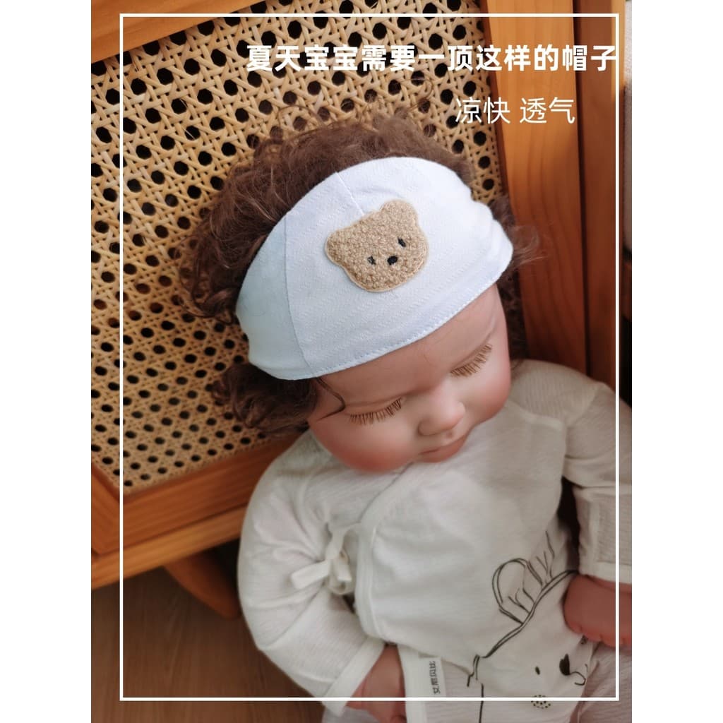Chapéu de bebê verão estilo fino masculino feminino boné de porta protetora de bebê outubro-junho proteção de cabeça bon