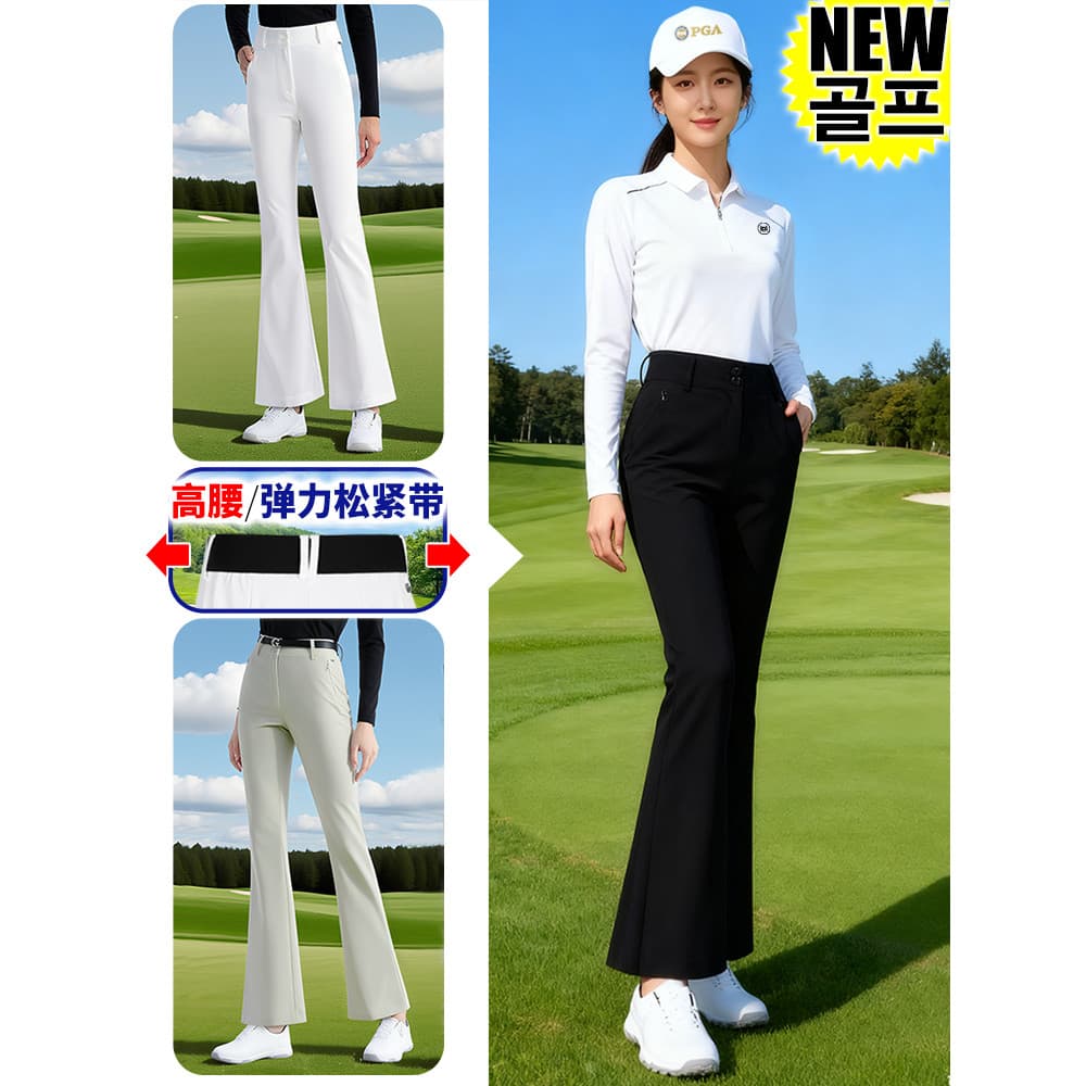 2026 calças de golfe ligeiramente alta cintura calças femininas esportes roupas femininas calças de bola branca roupas f