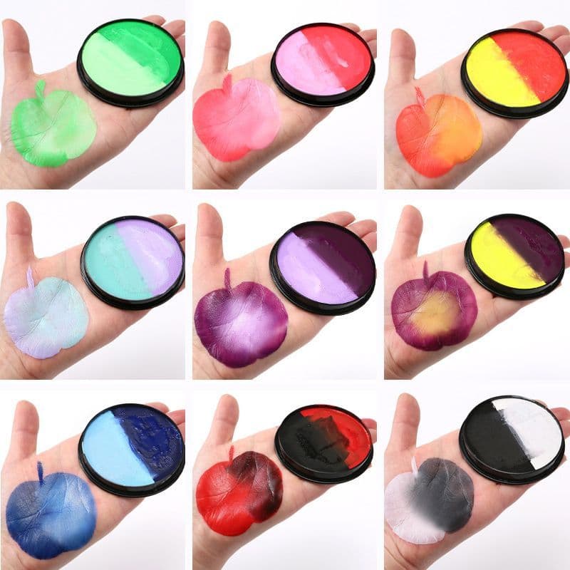 Tintas pintadas com ortografia dupla solúvel em água, maquiagem para palco infantil, cor facial, dez mil bolas de natal,