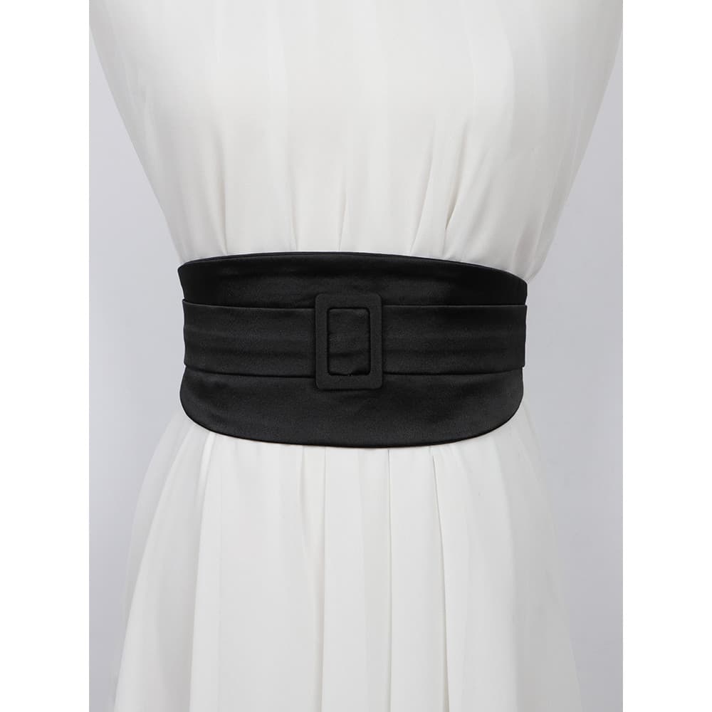 Cinto feminino cinto largo vestido decorativo cintura estreita com saia cetim estilo chinês antigo preto Retro moda na m