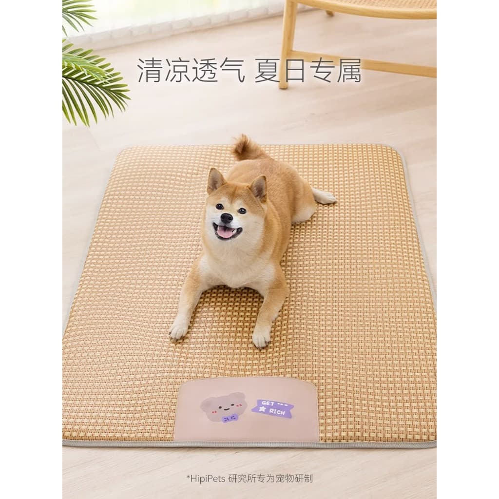 Pet cão de estimação legal esteira almofada Shiba Inu balde francês pequeno médio tamanho cão verão Rattan esteira almof