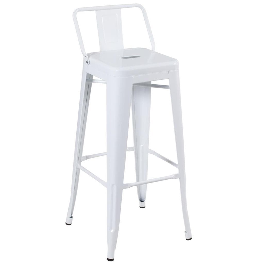 Banqueta alta para bancada Iron Tolix com encosto 76 cm - Branco