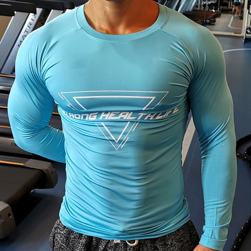 Masculino F Fitness de manga comprida de secagem rápida muscular calças masculinas correndo roupas esportivas de treinam