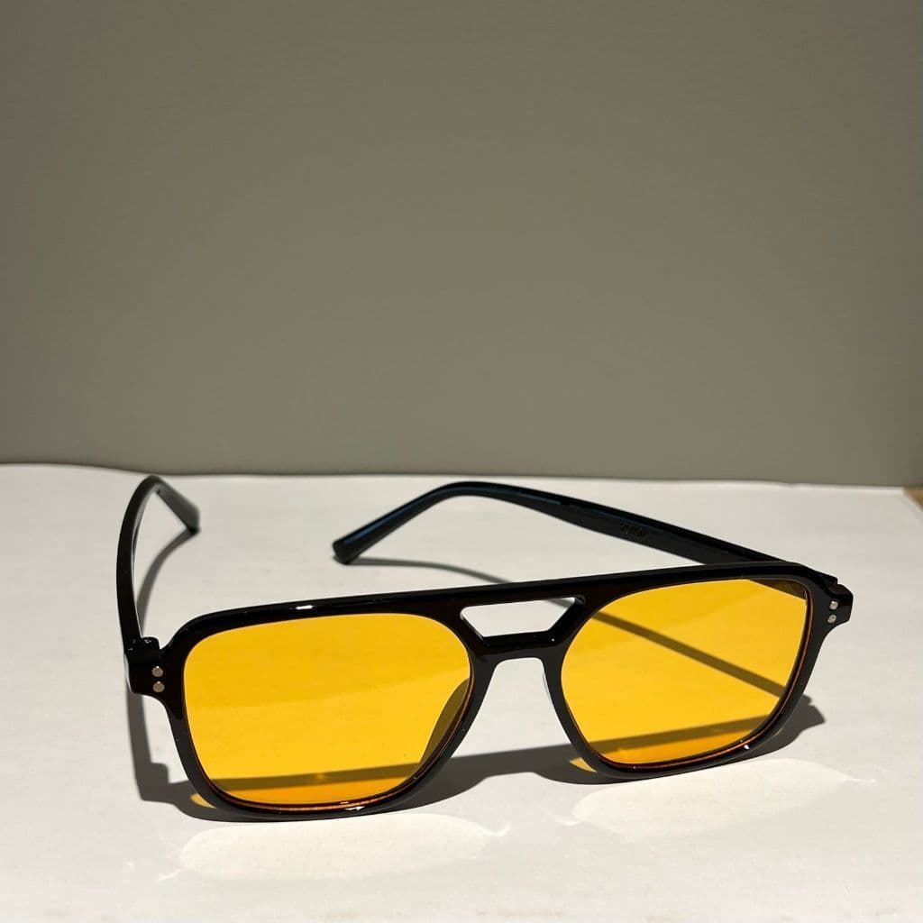 Óculos De Sol Feminino masculino Quadrado lente amarela estilo aviador moda verão ACA
