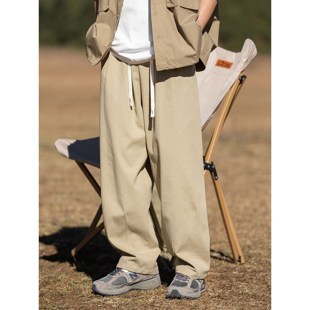 Puro algodão em linha reta solta calças casuais High street Wear calças americano Retro macacão primavera calças masculi