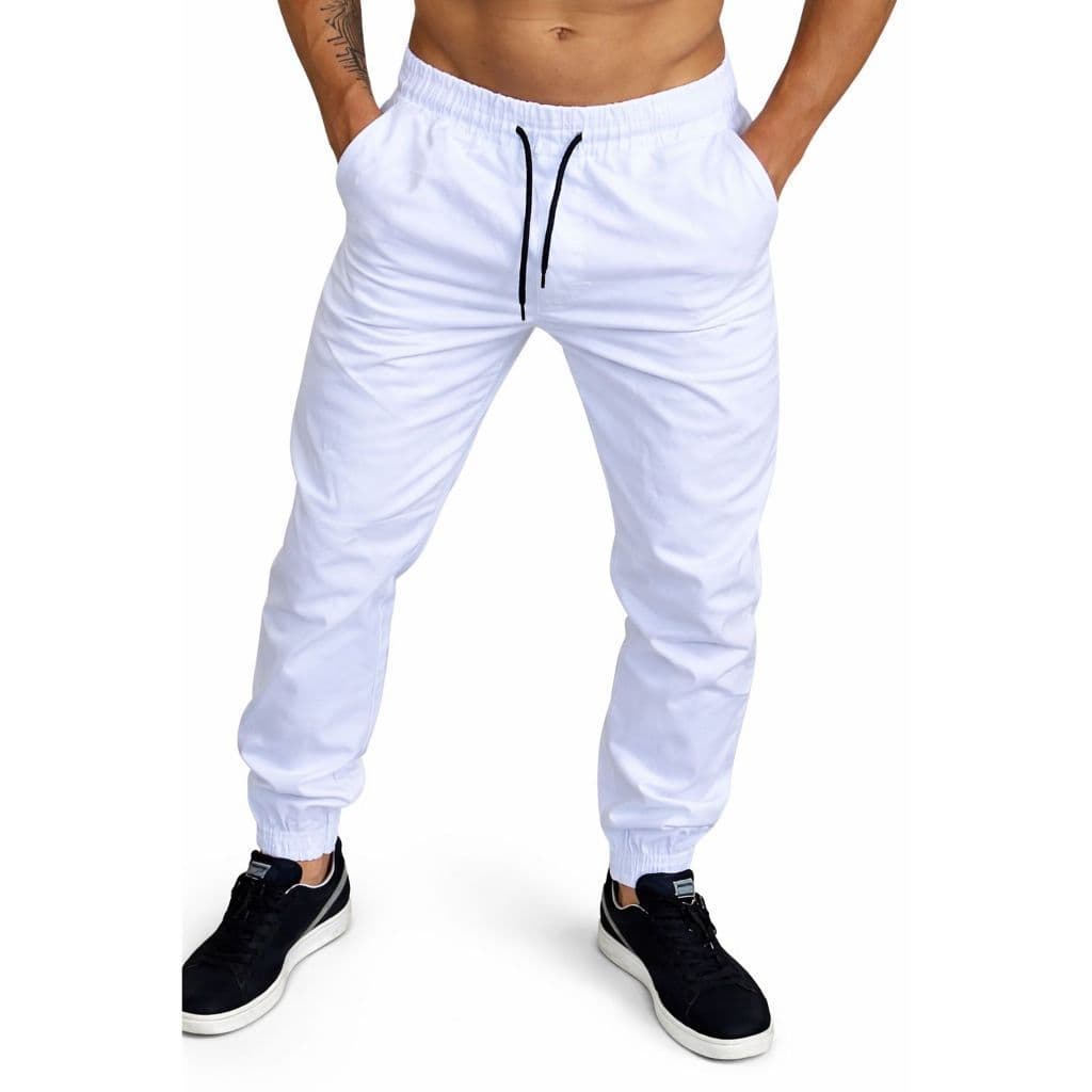 Calça Jogger Sarja Masculina Lisa Slim Fit Moda 2026 Oferta Imperdível