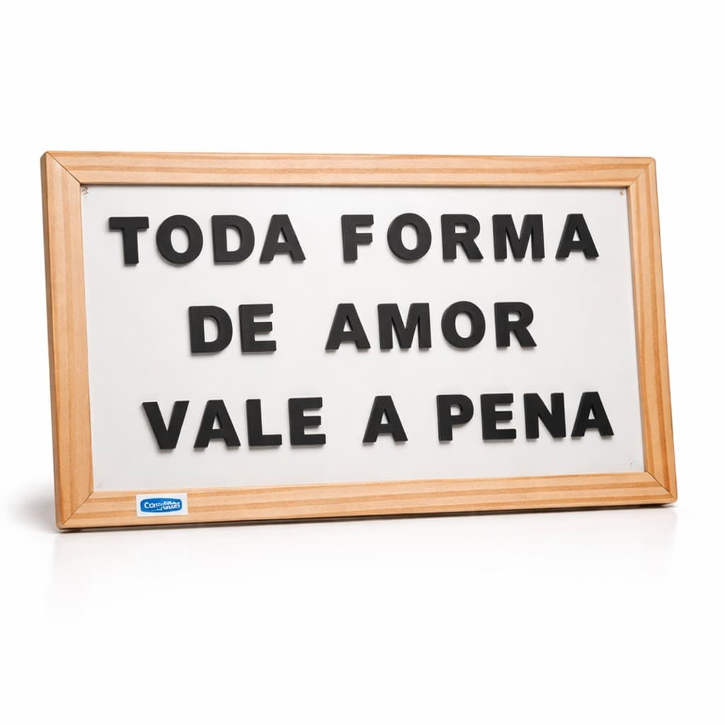 Lousa Magnética Cortiarte 37x21cm com Letras e Números
