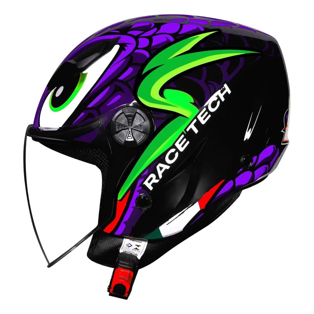 Capacete Aberto Race Tech Play Snake Roxo