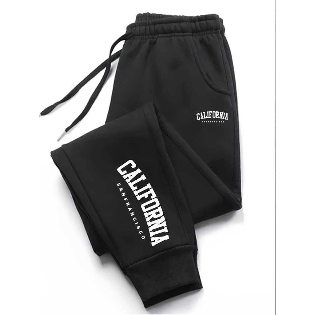 Calça Moletom masculina California San Francisco Estilo Jogger Streetwear Casual 100% Algodão Estampada Urbana