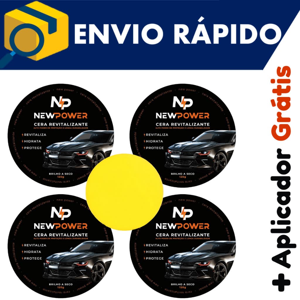 Cera Revitalizadora de Plástico New Power - Produto Oficial 4 Unidades