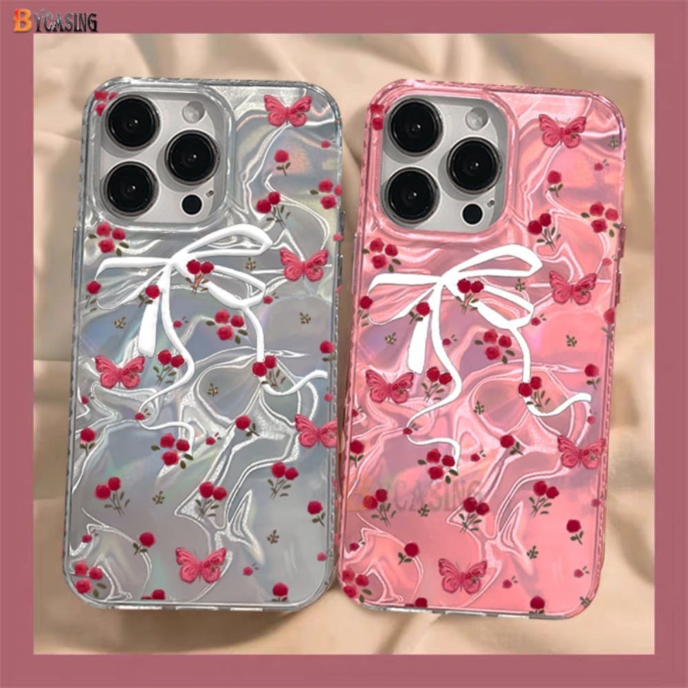 Luxo Romântico Rosa Capinha Capa Para Samsung A20 A23 A32 A34 A36 A50S A30S A51 A52 A54 A55 A56 A71 A72 Borboleta